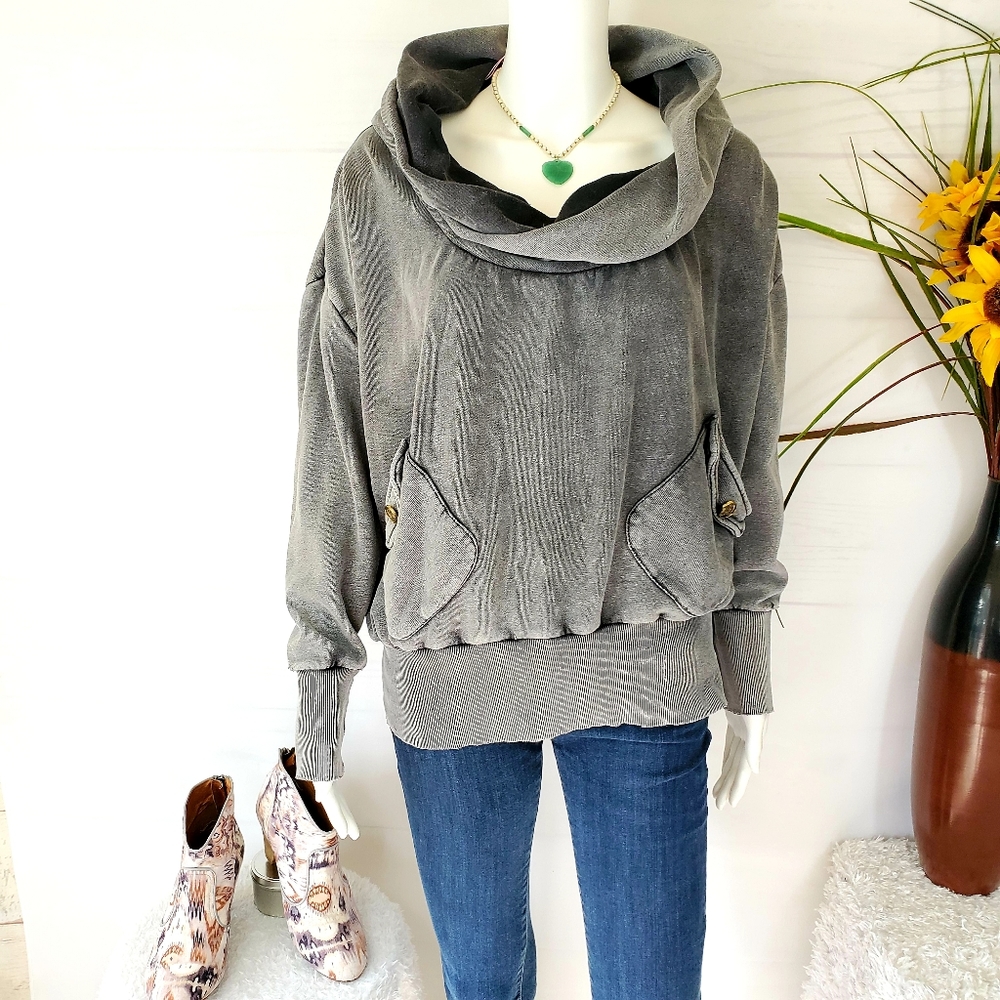 Anthropologie Knitted Dove cowl soft sweatshirt